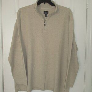 Joseph Abboud Mens L/S Camel Tan Cotton 1/4 Zip Sweater - Size 2XL
